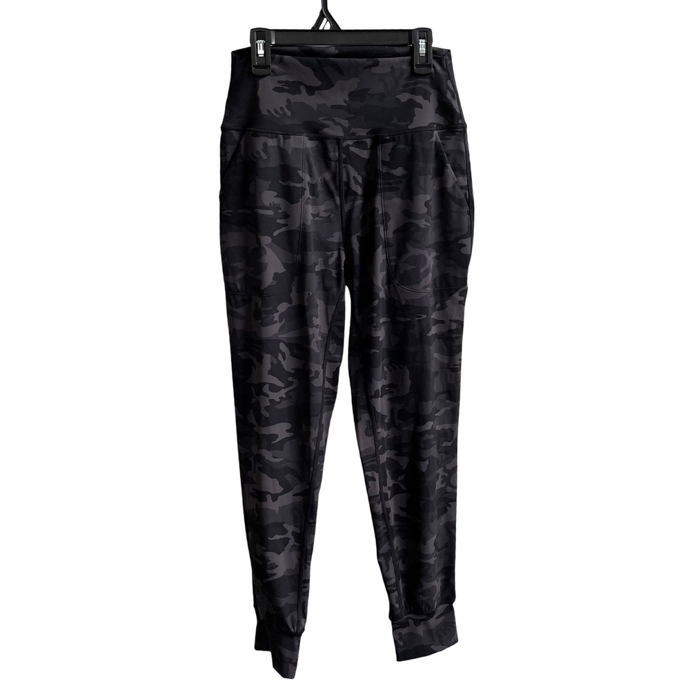 Gradual Camo Joggers Womens S Black Charcoal‎ High Waisted Pocket Athletic Pants